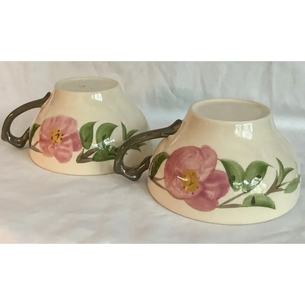 Set of 2 Floral Ceramic Tea Cups - Made in England